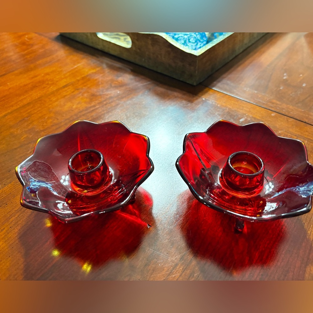 Fenton candlestick holders